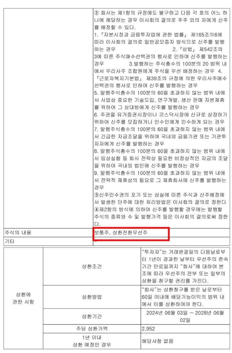 크리스탈지노믹스, 580억상당 유상증자 실시, 상환전환우선주 : 네이버 블로그