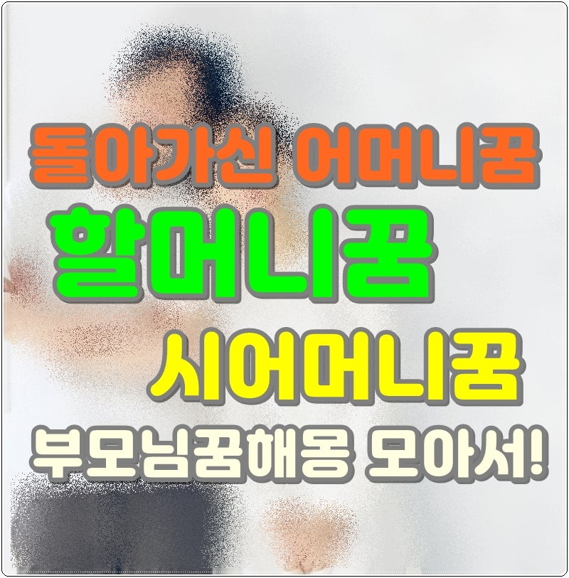 돌아가신 어머니꿈 할머니꿈 시어머니꿈 부모님꿈해몽 모아서!
