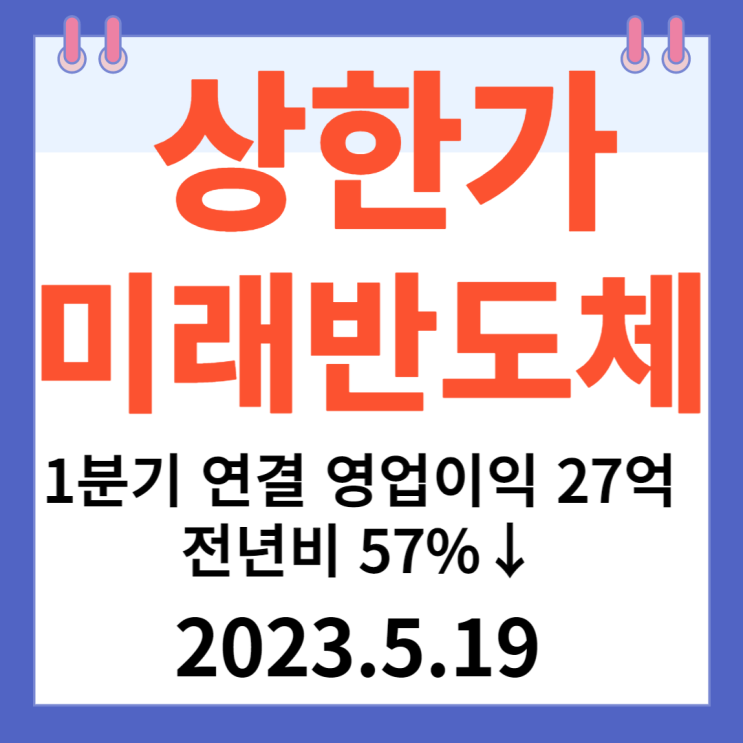 미래반도체 주가차트 " 1분기 연결 영업이익 27억..전년비 57%↓" 미래반도체 주가차트 " 1분기 연결 영업이익 27억..전년비 57%↓"