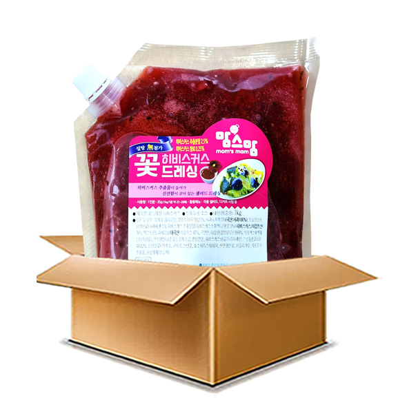 맘스맘 꽃드레싱 히비스커스 (1kg x 3개) 샐러드 디저트 시럽 무설탕