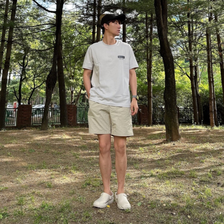 스노우피크 어패럴 프린트티셔츠 반팔티 반바지 남자 여자 여름 코디 캠핑패션 완성!