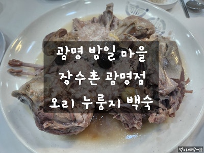  [경기도 광명 맛집] 밤일 마을 장수촌 - 오랜만에 재방문해서 오리 누룽지 백숙으로 몸보신 하고 온 내돈 내산 후기