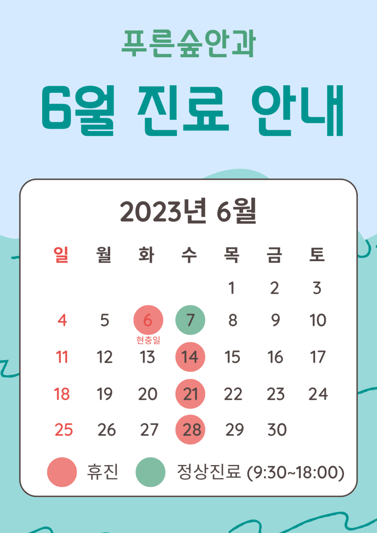  6월 진료 일정 안내