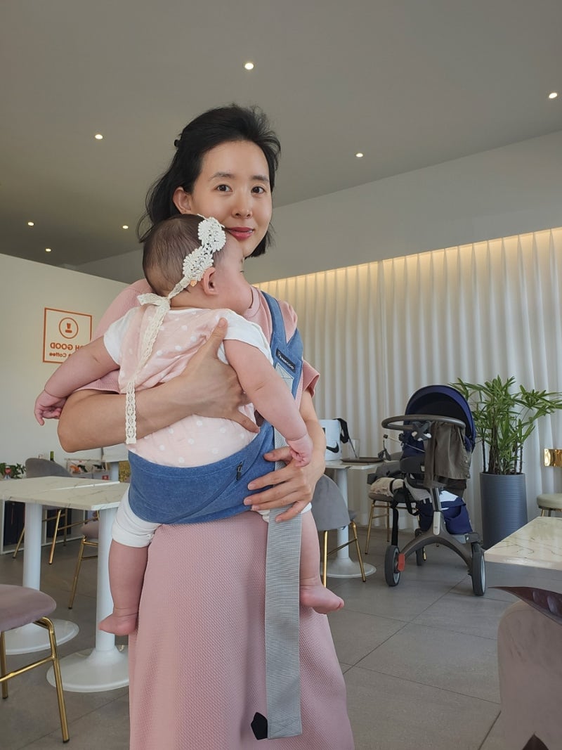 구스켓 안아요 사이드 힙시트 실사용 사진 및 잘못된 자세와 올바른 자세 비교