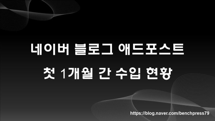  네이버 애드포스트 수입 (첫 1개월 간)