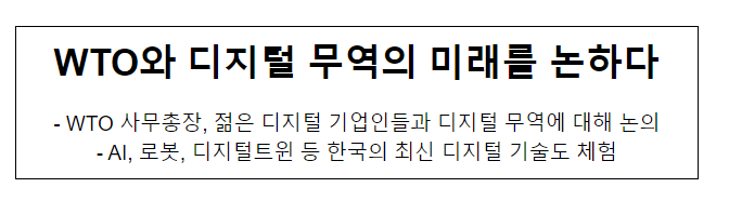 WTO와 디지털 무역의 미래를 논하다