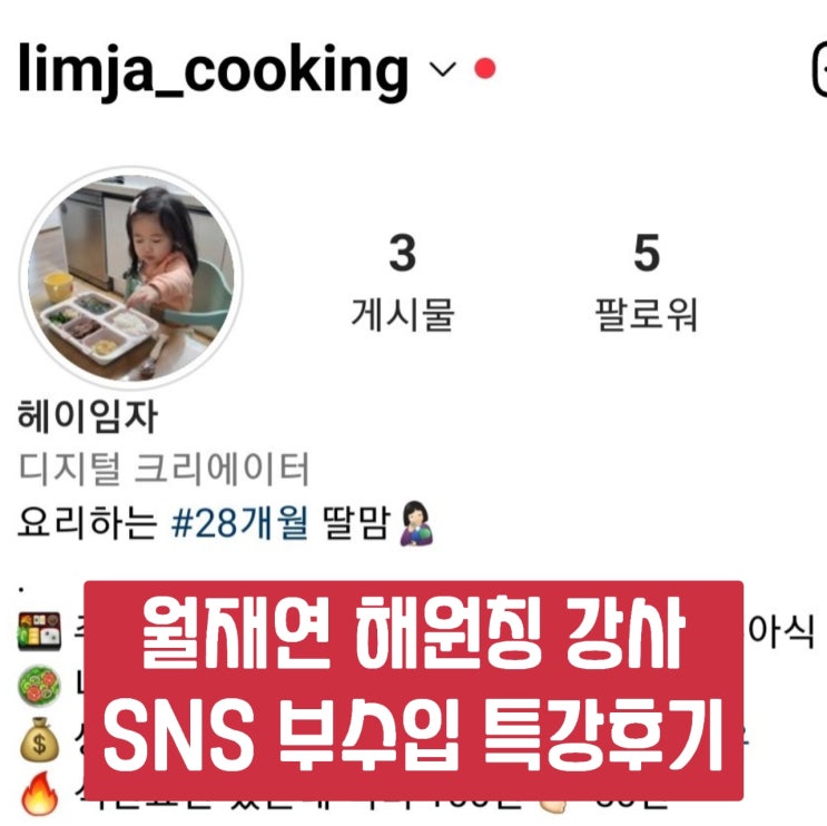  [강의후기] 월재연 SNS로 부수입 월 100만원 창출하기 강의 후기(해원칭님 특강)