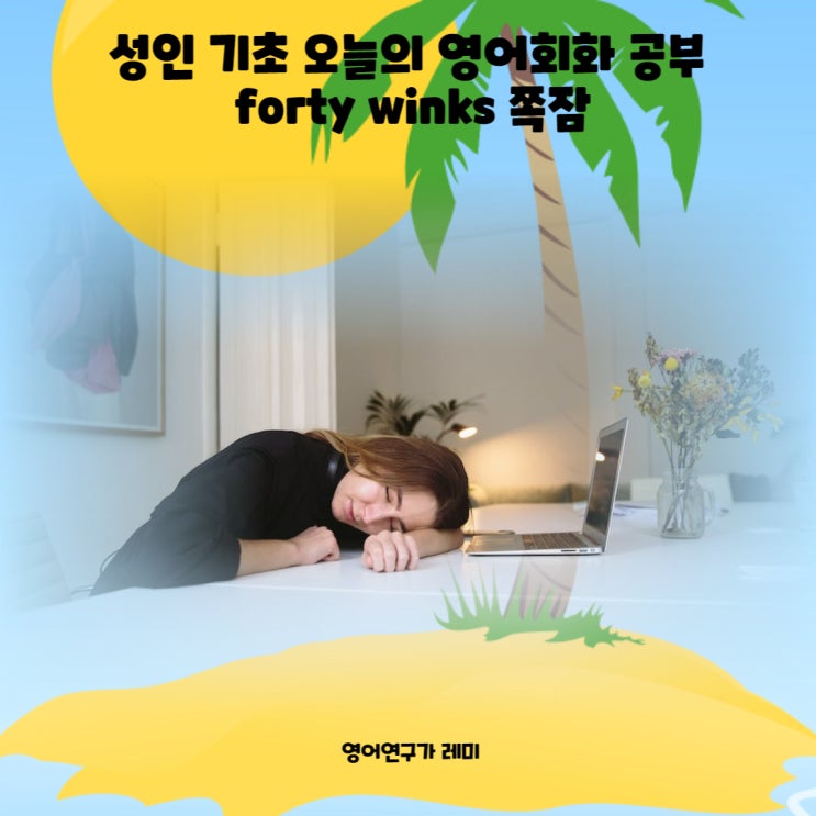 성인 기초 오늘의 영어회화 공부 forty winks 쪽잠