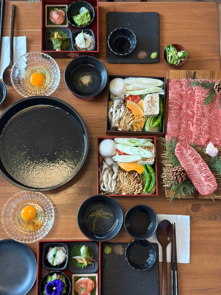  압구정 온천집 스키야키 내돈내산 후기 (+뜻)