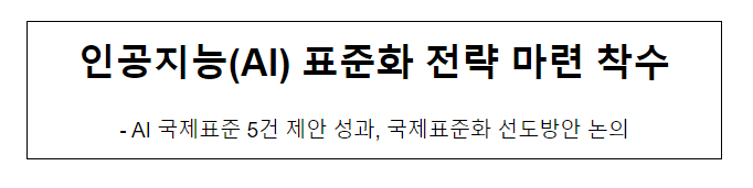 인공지능(AI) 표준화 전략 마련 착수_산업통상자원부. 인공지능(AI) 표준화 전략 마련 착수_산업통상자원부.