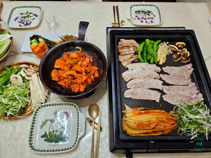  하림 춘천식 닭갈비와 선진냉장대패삼겹살로 고기 파티 한상