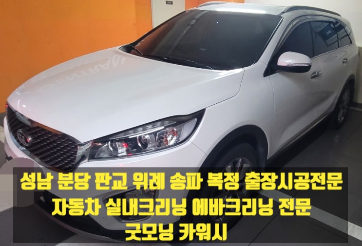  성남시 복정동 에바크리닝 분당판교위례 쏘렌토실내세차후 지독한악취로부터 해방