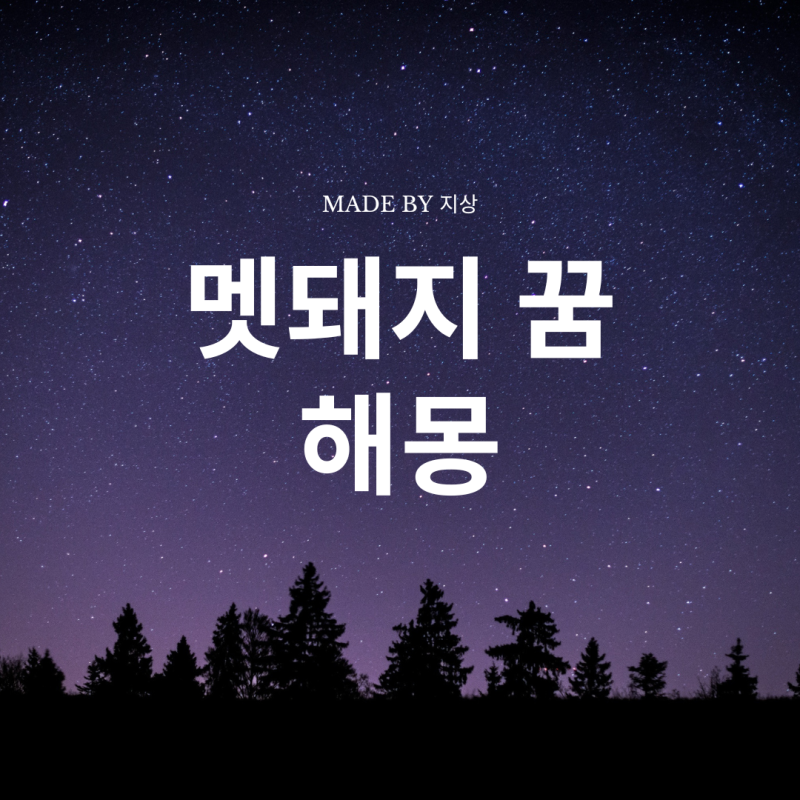 멧돼지 꿈 멧돼지 꿈해몽 멧돼지 태몽 새끼멧돼지 꿈