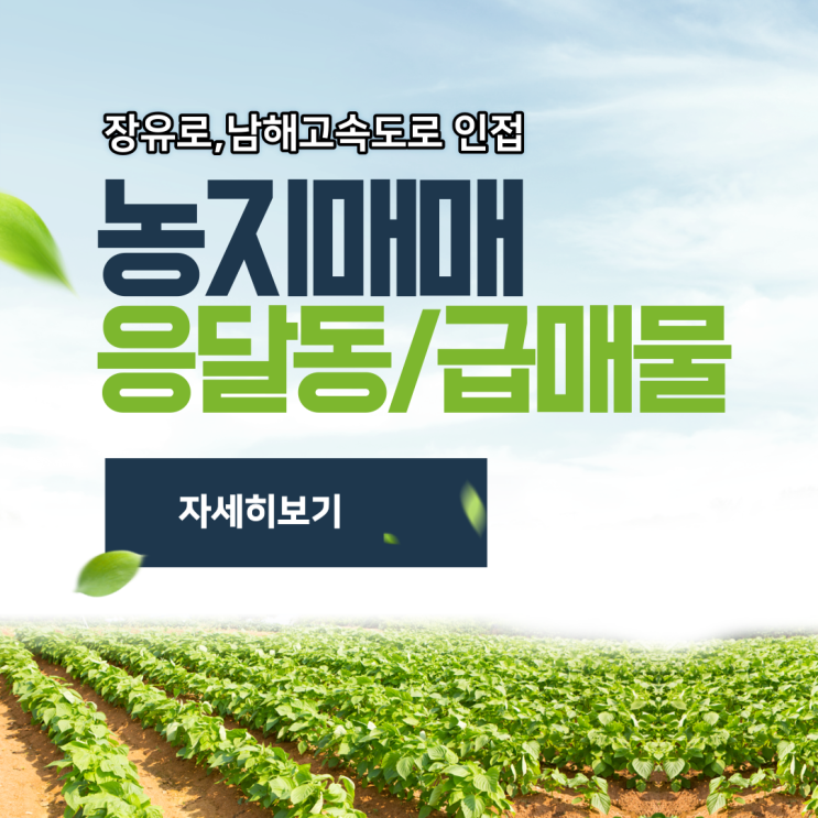  김해농지(답) 매매 응달동 867평(2,866) 급매물,평당50만원