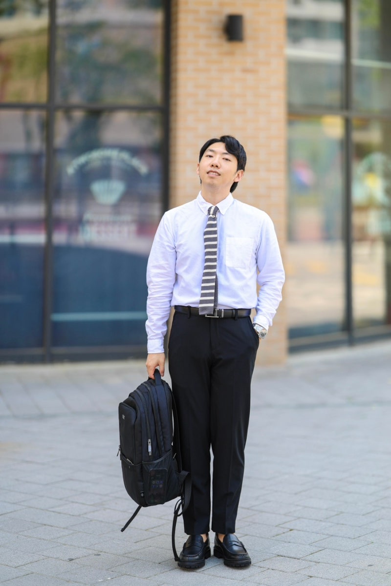 남자 검정 슬랙스 코디 벨트 비즈니스캐주얼 오피스룩 지오다노 : 네이버 블로그