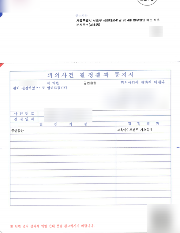  공연음란죄 기소유예, 불송치, 처벌은?