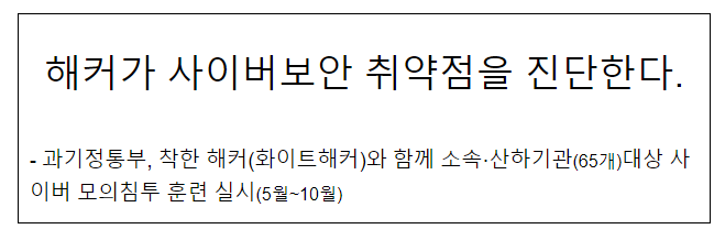 과기정통부, 23년 사이버 모의침투 대응훈련 실시_과학기술정보통신부 과기정통부, 23년 사이버 모의침투 대응훈련 실시_과학기술정보통신부