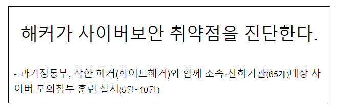 과기정통부, 23년 사이버 모의침투 대응훈련 실시_과학기술정보통신부