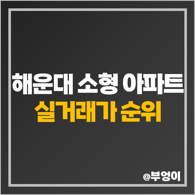 부산 해운대 소형 아파트 매매 가격 순위 : 실거래가 및 평당 제일 비싼 부동산 시세 (대우 경남 마리나 자이)