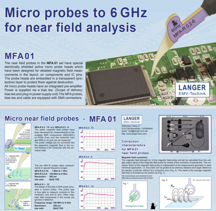  Micro probes to 6 GHz for near field analysis  MFA01