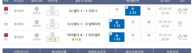 프로토 5/23 화요일 경기 올킬 적중 프로토 5/23 화요일 경기 올킬 적중