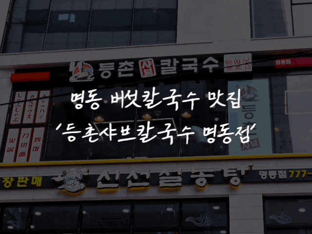 [맛집 리뷰] #73 명동역 맛집(등촌샤브칼국수 명동점)