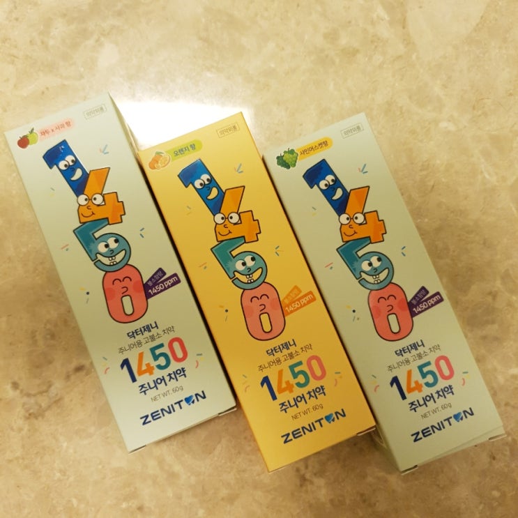  제니튼 충치예방치약 1450 어린이고불소치약 3종