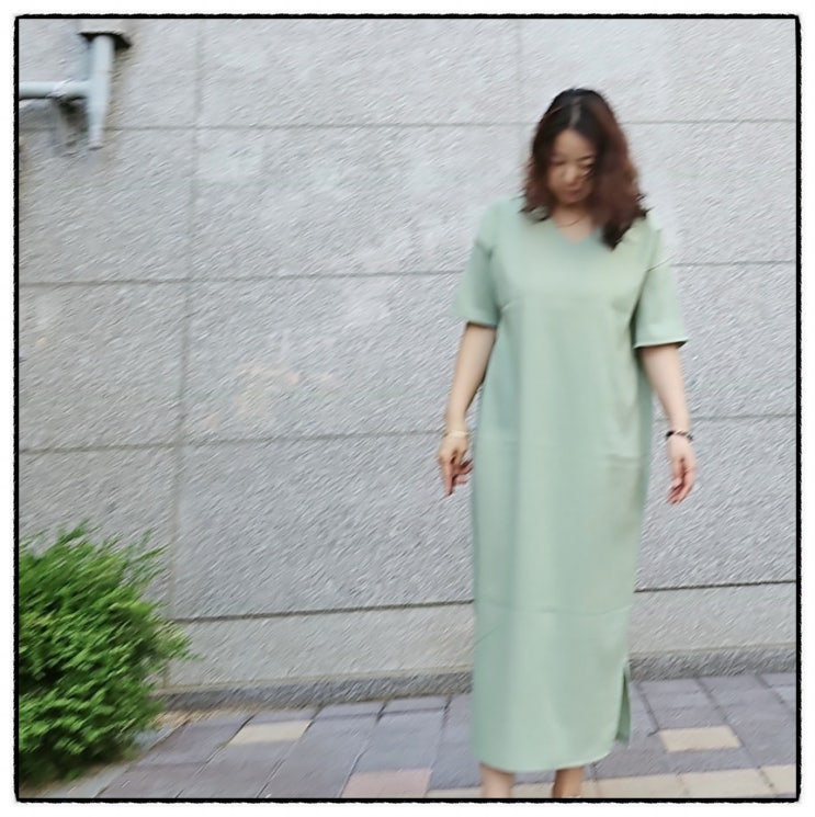  에끌로아 메이비 브이넥 롱 원피스 애들 엄마등원룩 후기