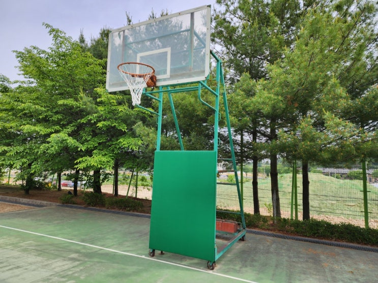  [날개스포츠] 이천사동초교 농구대전면보호대 설치, 농구대보호쿠션 설치 작업
