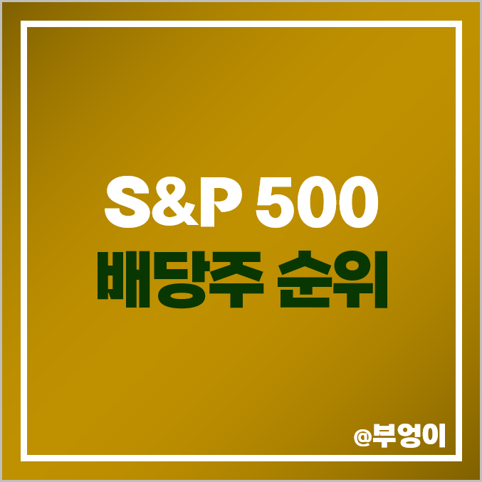 미국 주식 배당주 순위 : 해외 S&P 500 지수 배당금 활용 고배당주 투자