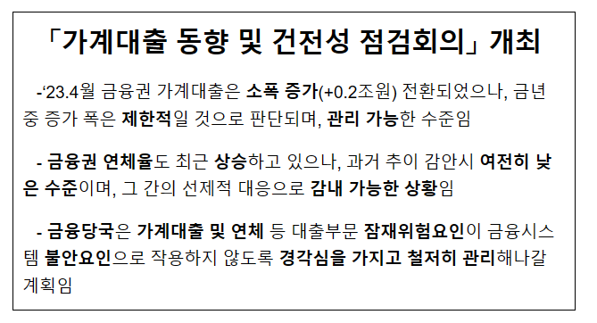 「가계대출 동향 및 건전성 점검회의」 개최_금융위원회 「가계대출 동향 및 건전성 점검회의」 개최_금융위원회