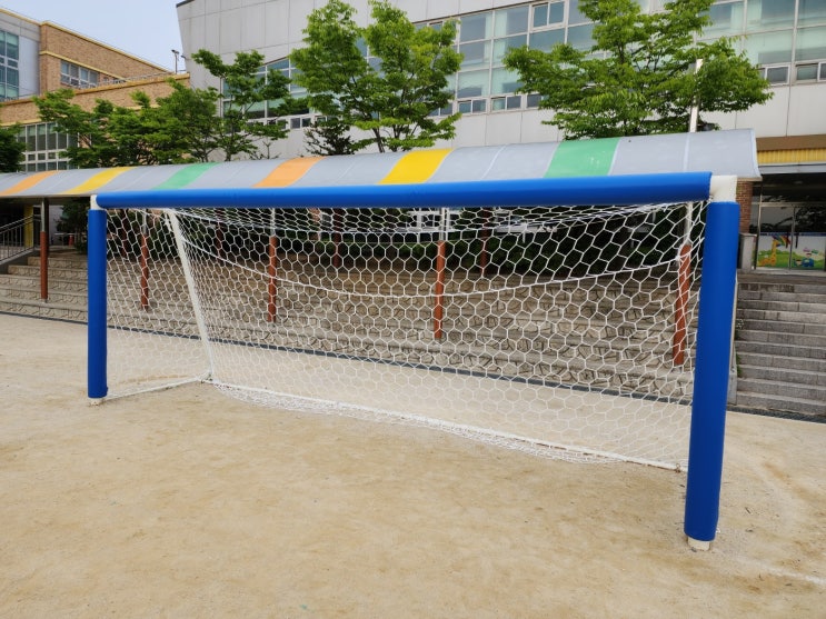  [날개스포츠] 이천사동초교 축구골대보호대 설치, 기둥안전보호대 설치 작업