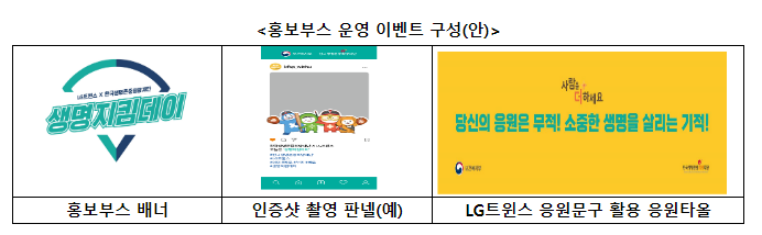 LG트윈스와 함께 생명존중 문화조성에 힘쓴다, 5.30.(화). LG 트윈스 홈경기에서 ‘생명지킴데이’ 개최