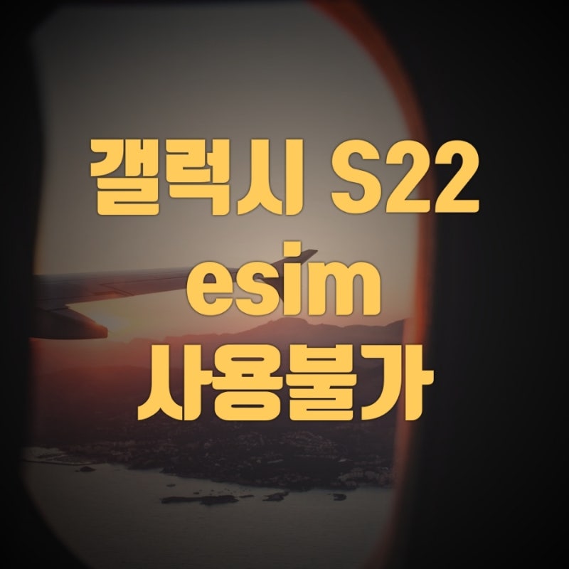 갤럭시 S22 esim(이심) 사용이 안된다니...