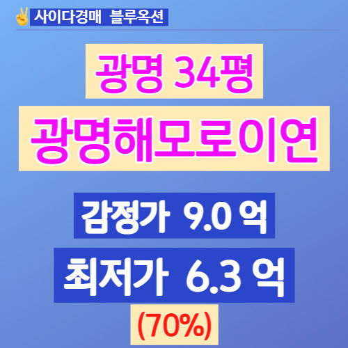 광명아파트경매 광명동 광명해모로이연 34평 6억대 입찰분석