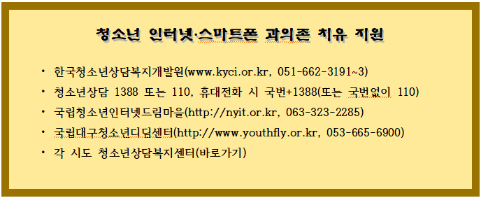 청소년 인터넷·스마트폰 과의존 치유 지원 청소년 인터넷·스마트폰 과의존 치유 지원