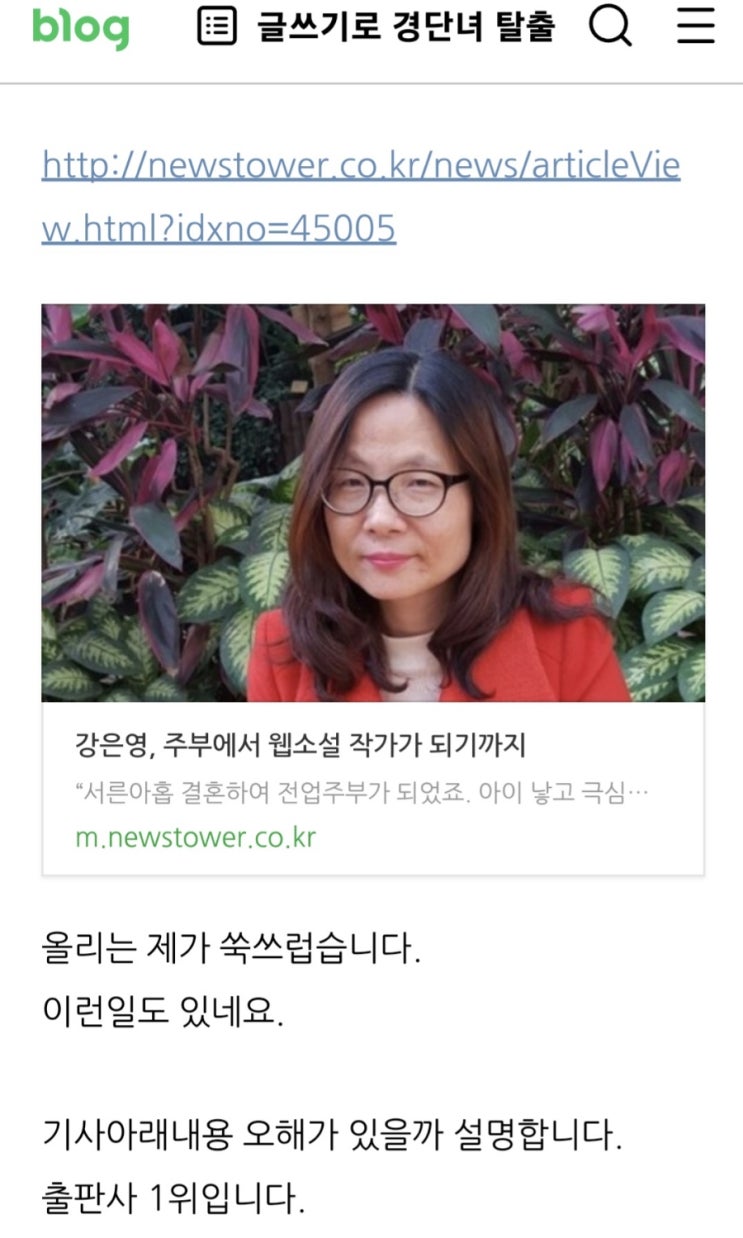 웹소설연재 27권하고 경단녀 탈출,작가가된 친구이야기