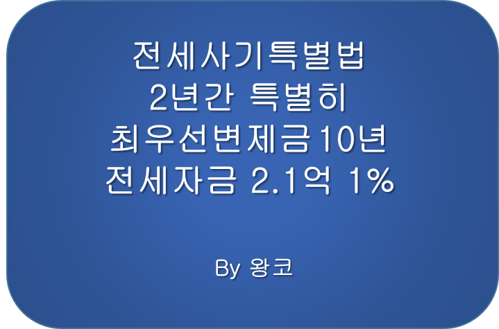  전세사기특별법 2년간 지원 최우선변제금 권리분석