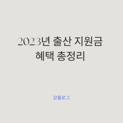  2023년 출산 지원금 혜택 총정리 놓치지 말고 확인하기