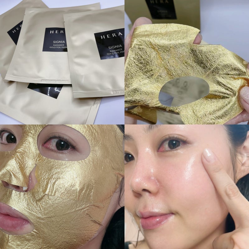 탄력과 수분 집중케어 헤라 시그니아 래디언스 골드 호일 마스크 첫 사용 리뷰 / 엄마가 좋....