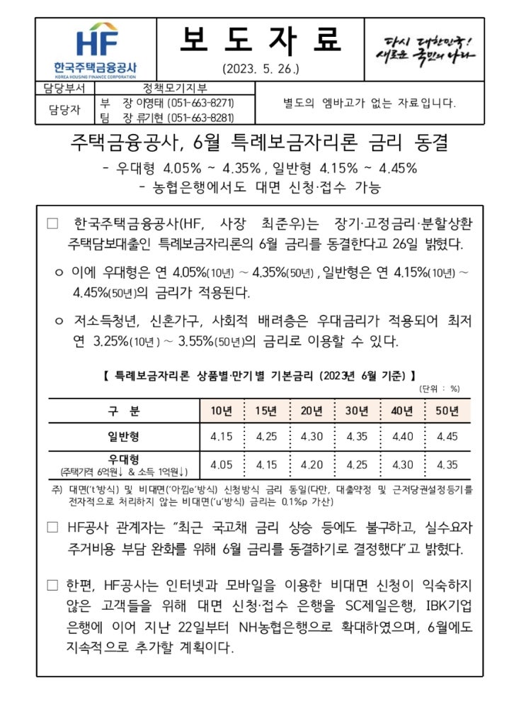  특례보금자리 23년 6월