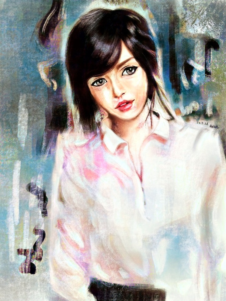  아이패드 면 드로잉) 중성적인 여자 그림