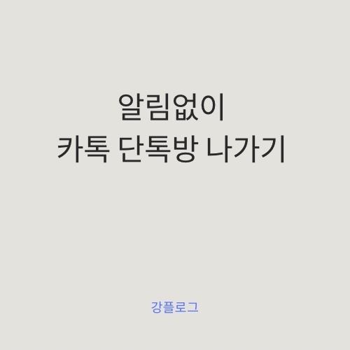  알림 없이 조용히 카톡 단톡방 퇴장 기능 업데이트