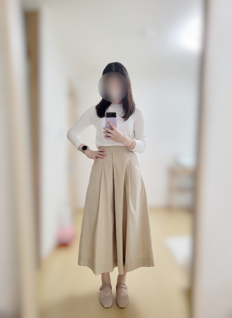 PP2WS431 플라스틱 아일랜드 턱 플레어스커트 착용 후기