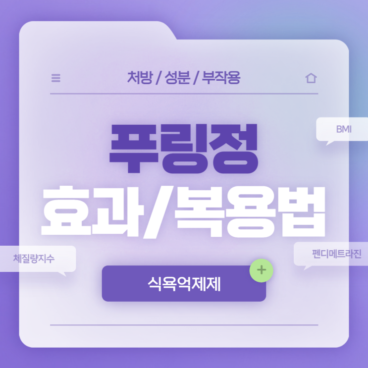  식욕억제제 : 푸링정 효과 및 복용법 【#BMI계산하기 #BMI지수 #비만도 #체질량지수 #펜디메트라진 #푸링】
