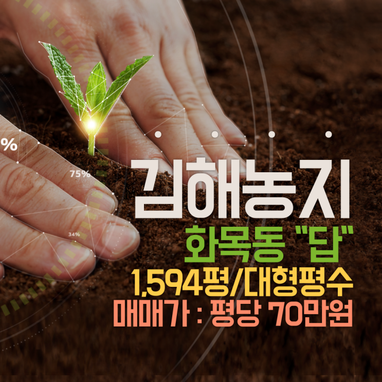  김해농지 "답"매매 화목동 가장 선호하는 위치 대형면적 1,594평(5,269.3) 좋은 가격대 책정 후회없는 선택