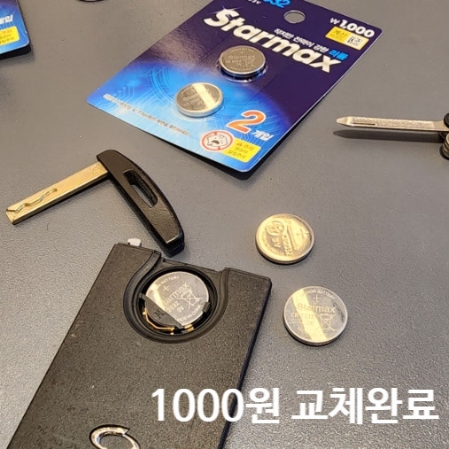 SM3 스마트키 배터리 1천원 쉬운 다이소 수은 건전지 교체방법