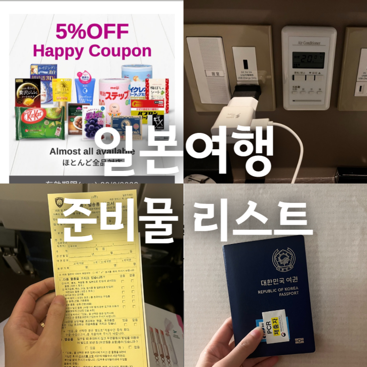  일본여행 준비물 체크리스트 - 돈키호테&이온몰 할인쿠폰, 여행자보험 도쿄 입국심사