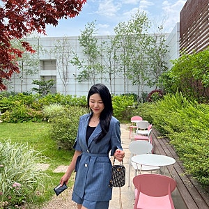 바이린샵 라인어디션 여름 여자정장 셋업 황금연휴룩, 결혼식하객룩