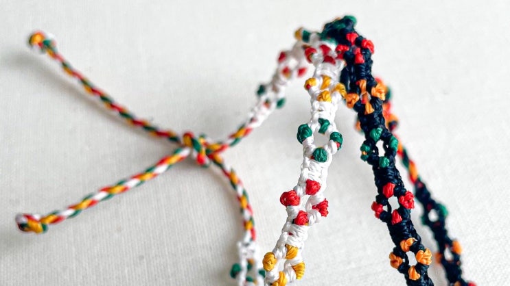  캔디 사탕 미산가 매듭 실팔찌 - macrame tutorial #06